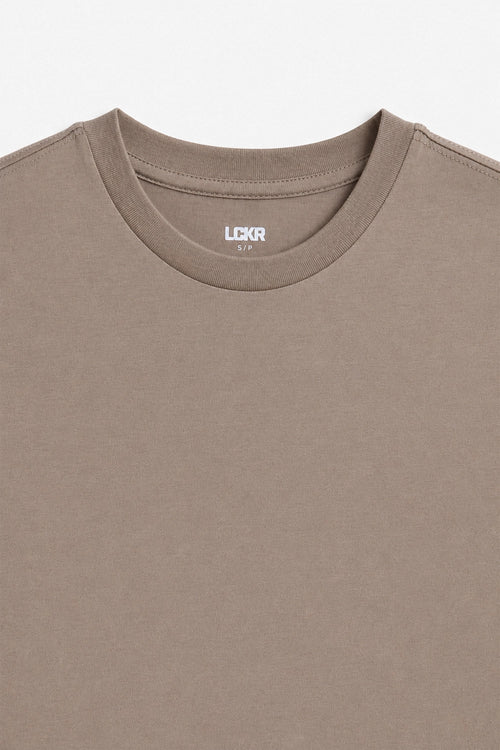 Men Branded Basic T-Shirt - Khaki
