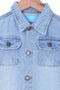 Girl Denim Jacket With Front Pocket G406-2023 - L/Blue