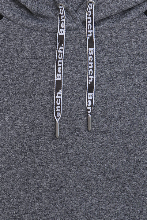 Women Branded Pullover Hoodie - Grey Black