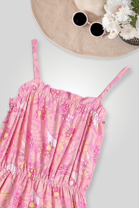 Girls Branded Graphic Tunic - Pink