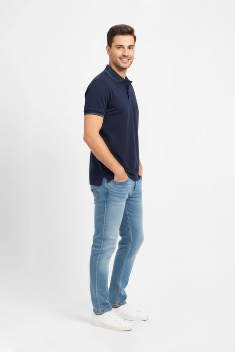 Men Branded Polo - Navy