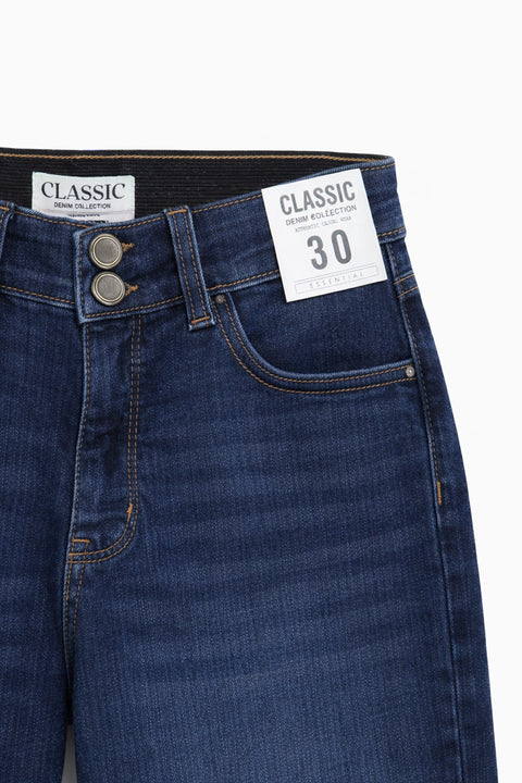 Women's Branded Wide Leg Jeans - D/Blue