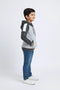 Boys Branded Pullover Hoodie - White And Grey