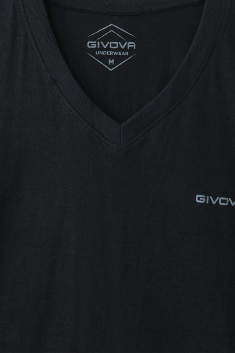 Men Givova V-Neck Tee - Black