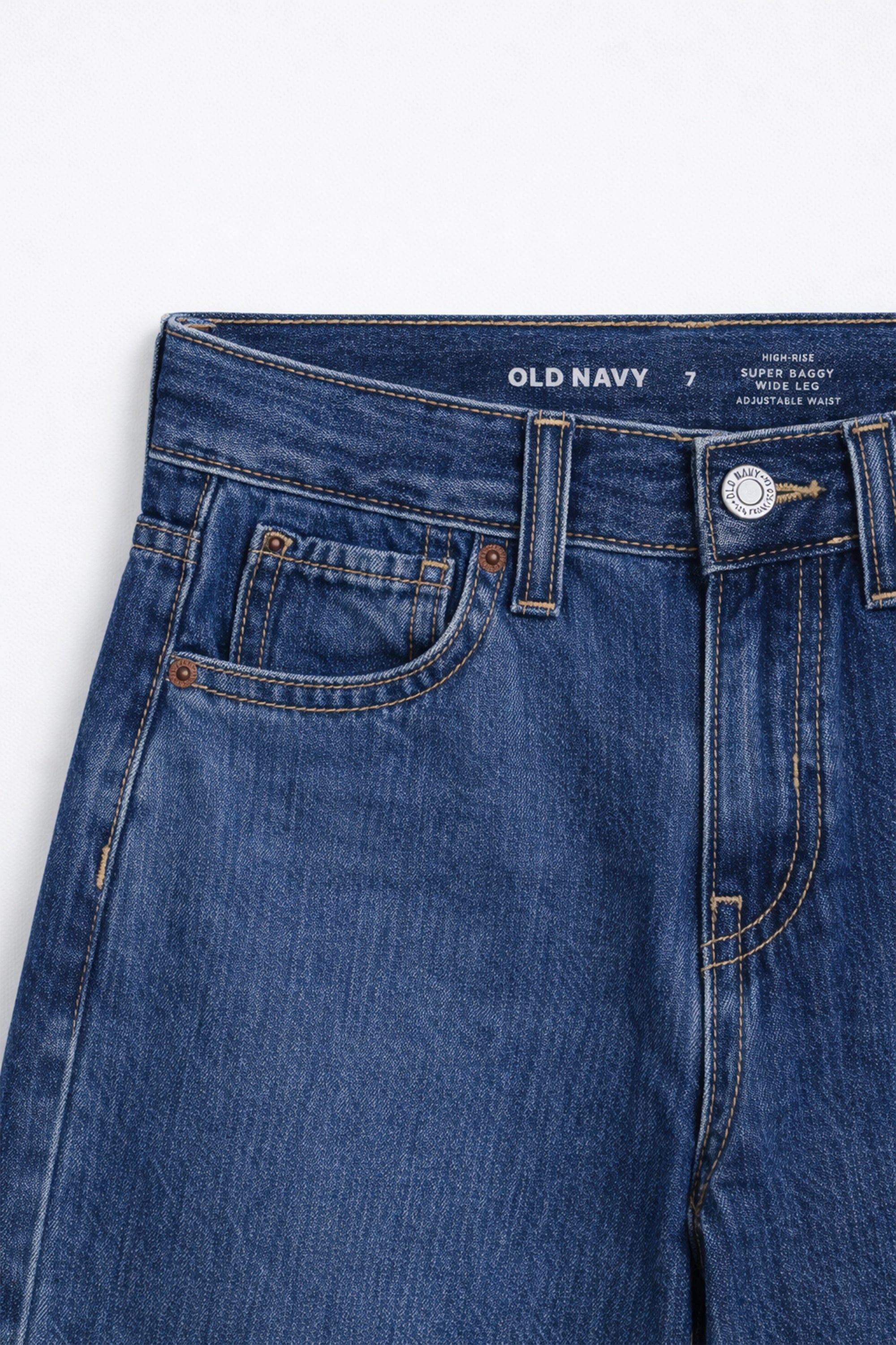 Girls Branded Wide Leg Jeans  - M/Blue