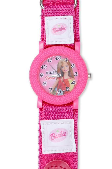 Girls Polyester Belt Fancy Watch - Pink