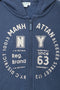 Boys Branded Graphic Zipper Hoodie - Navy