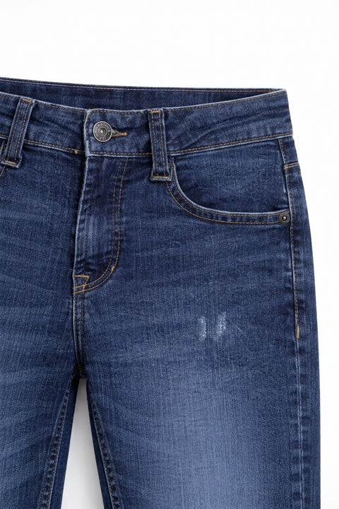 Boy Branded Straight fit Denim Pant - D/Blue