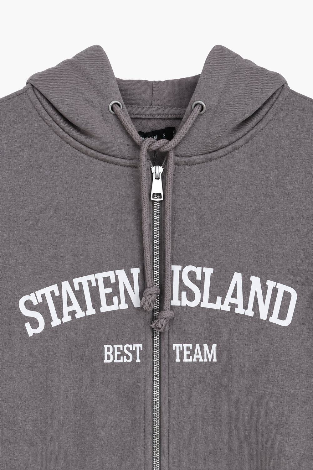 Women Branded Fleece Graphic Zipper Hoodie - Grey