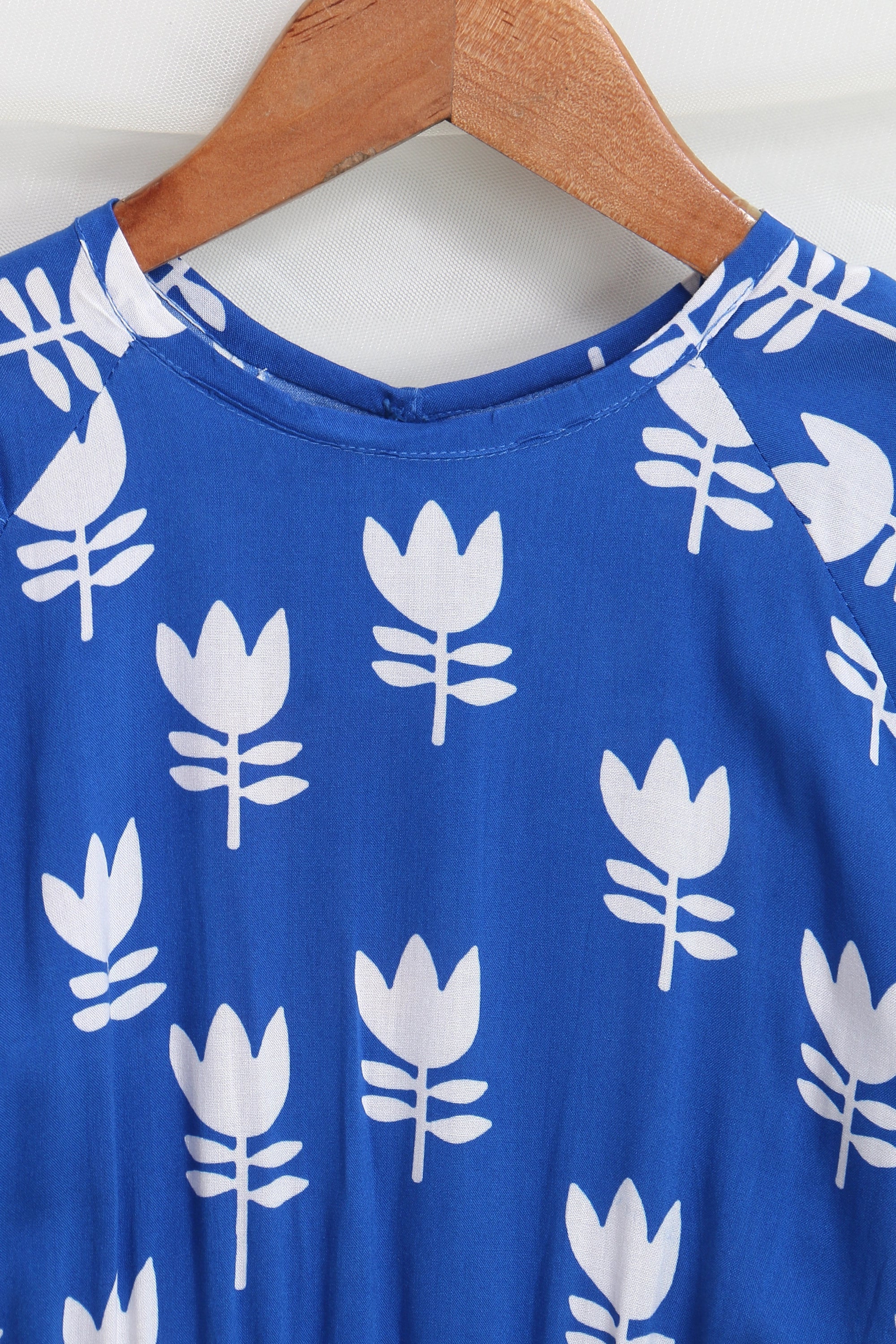 PRINTED VISCOSE LONG TOP