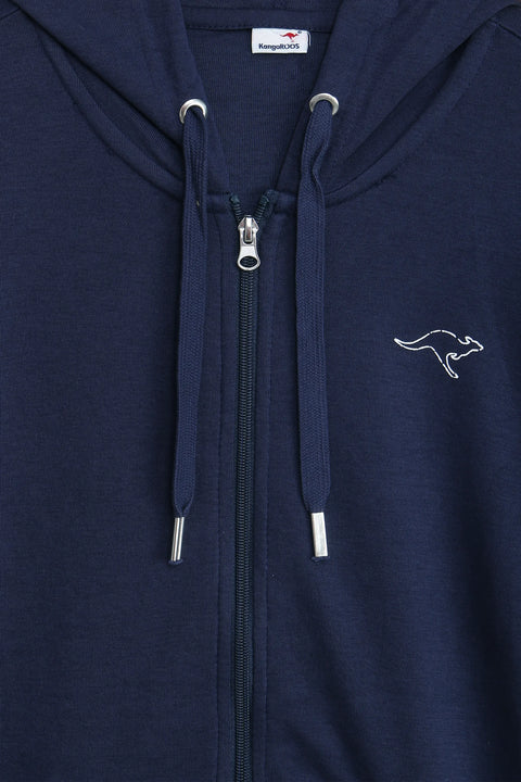 Women Kangroos Hoodie Zipper - Navy