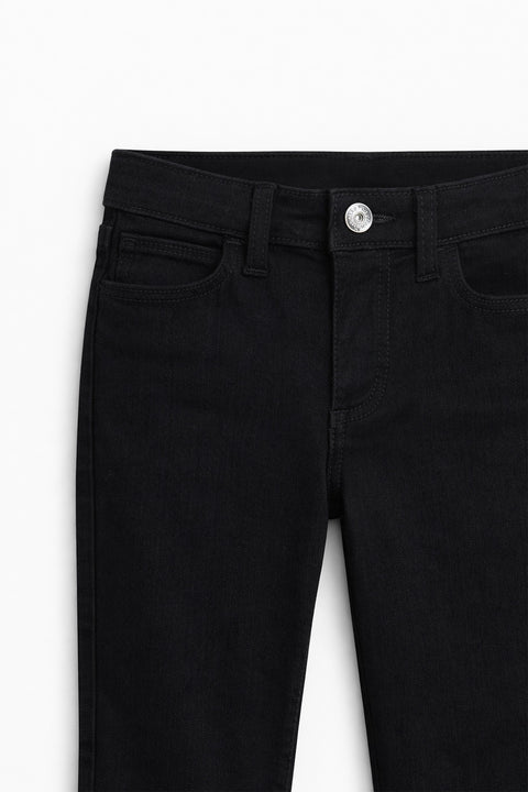 Girls Branded Bell Bottom Denim pant - Black