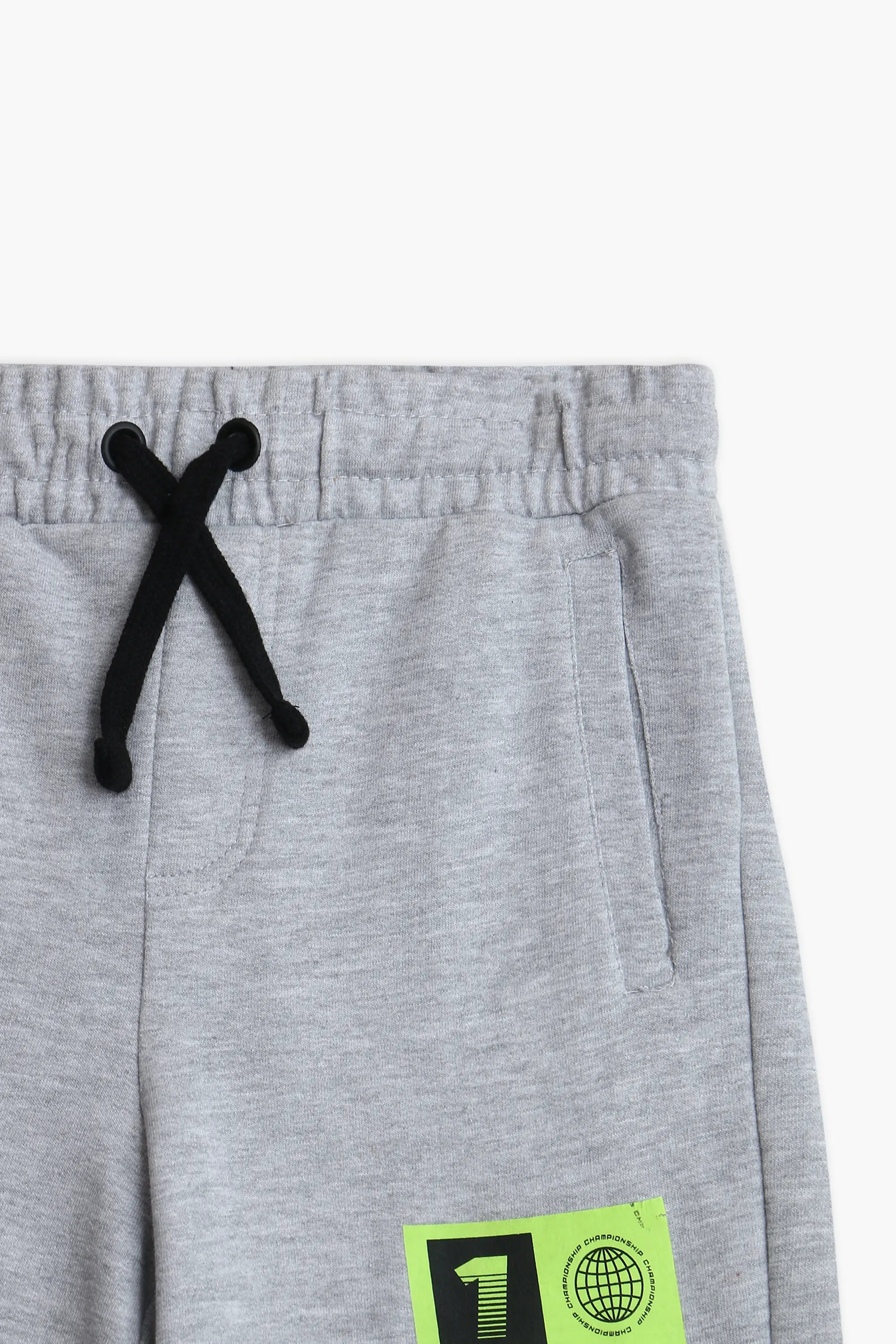 Boy Branded Graphic Short - Heather Grey