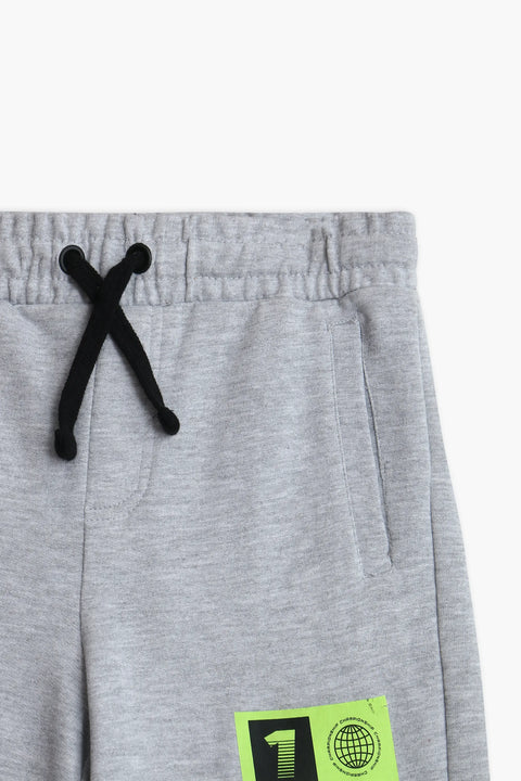 Boy Branded Graphic Short - Heather Grey