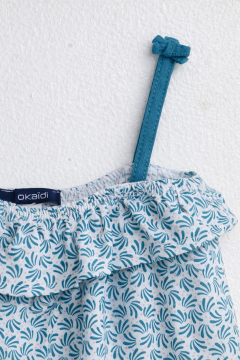 Girls Branded Graphic Short Tunic - Green