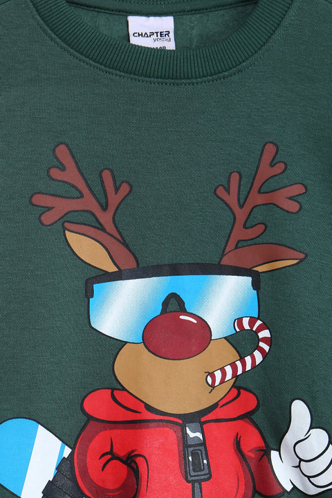 Boys Branded Graphic Sweatshirt - Green