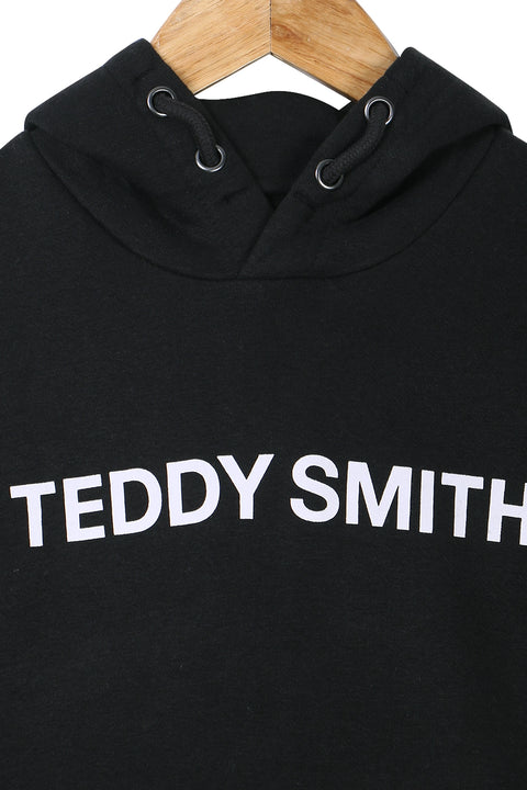 Boys Branded Graphic Fleece Hoodie - Black