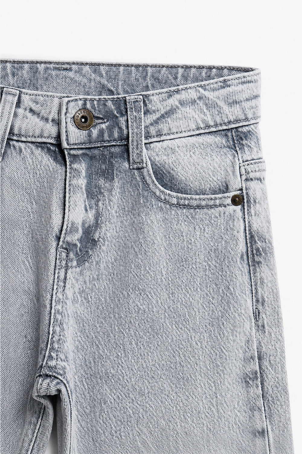 Boy Branded Straight fit Denim Pant - Grey