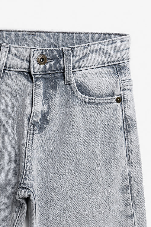 Boy Branded Straight fit Denim Pant - Grey