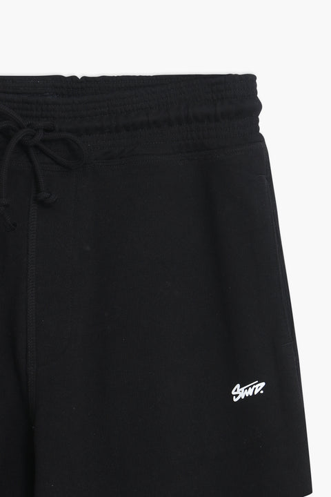 Men Branded Terry Trouser - Black