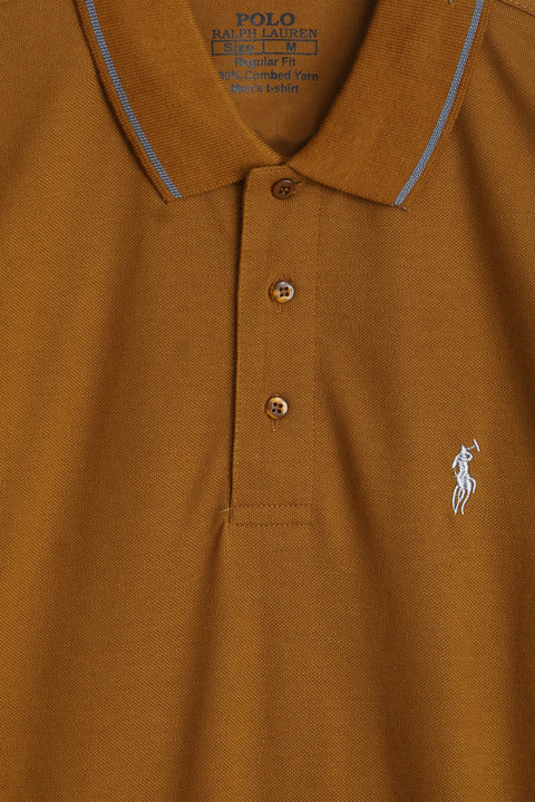 Men Pique Polo - Camel