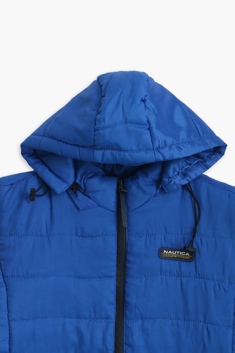 Men Branded Puffer Jacket Sleeveless - Royal Blue