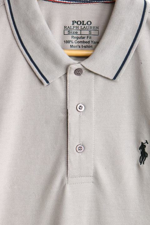 Men Pique Polo - L/Fawn
