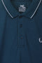 Men Branded Tipping Polo - Aqua Blue