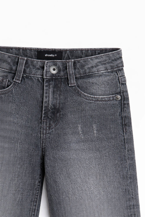 Boy Branded Straight fit Denim Pant - Grey