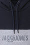 Men Jack & Jones Graphic Hoodie Sweatshirt - Grey & Navy