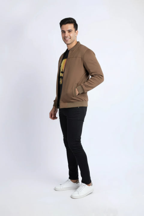 Men Pique Zipper Jacket MJP03 - Olive