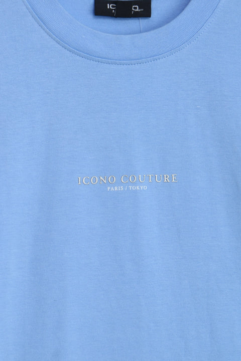 Men Branded Graphic T-Shirt - L/Blue