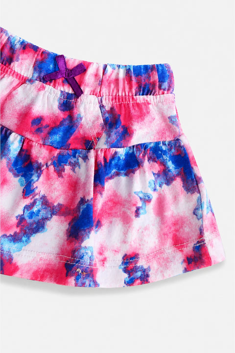 Girls Graphic Cotton Mini Skirt - Multi