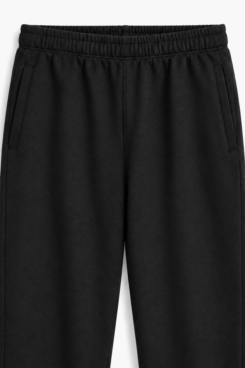 Men Branded Fleece Trouser - Black