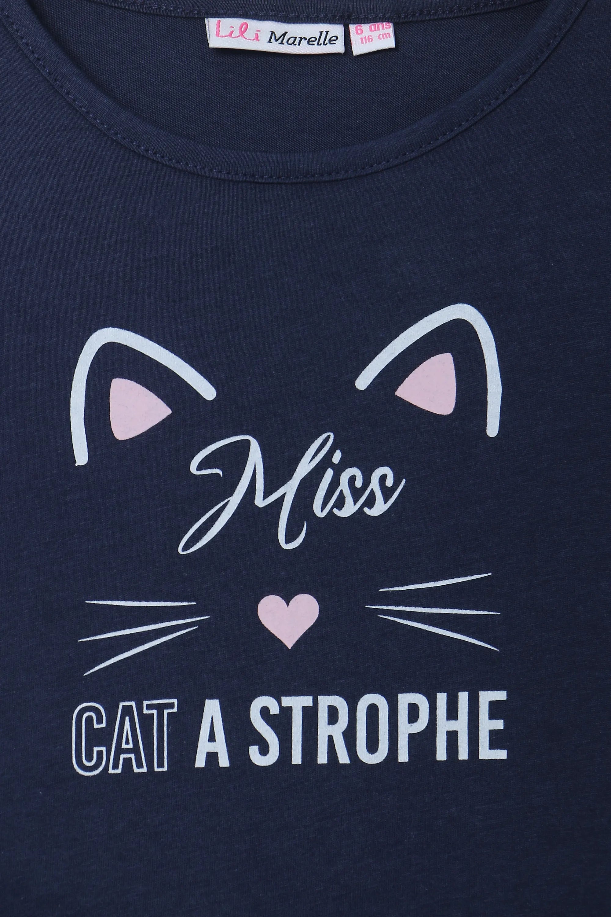 Girls Branded Graphic T-Shirt - Navy