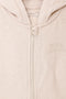 Boys Branded Fleece Zipper Hoodie - Beige