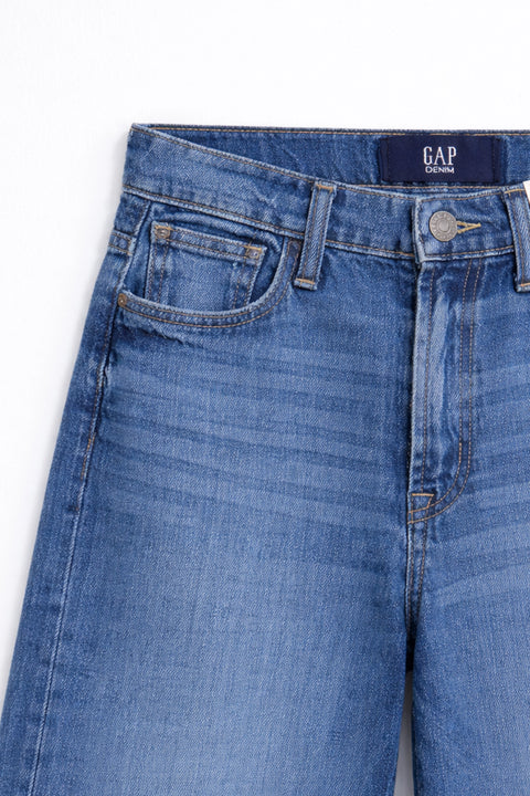 Women's Branded Wide Leg Jeans - M/Blue