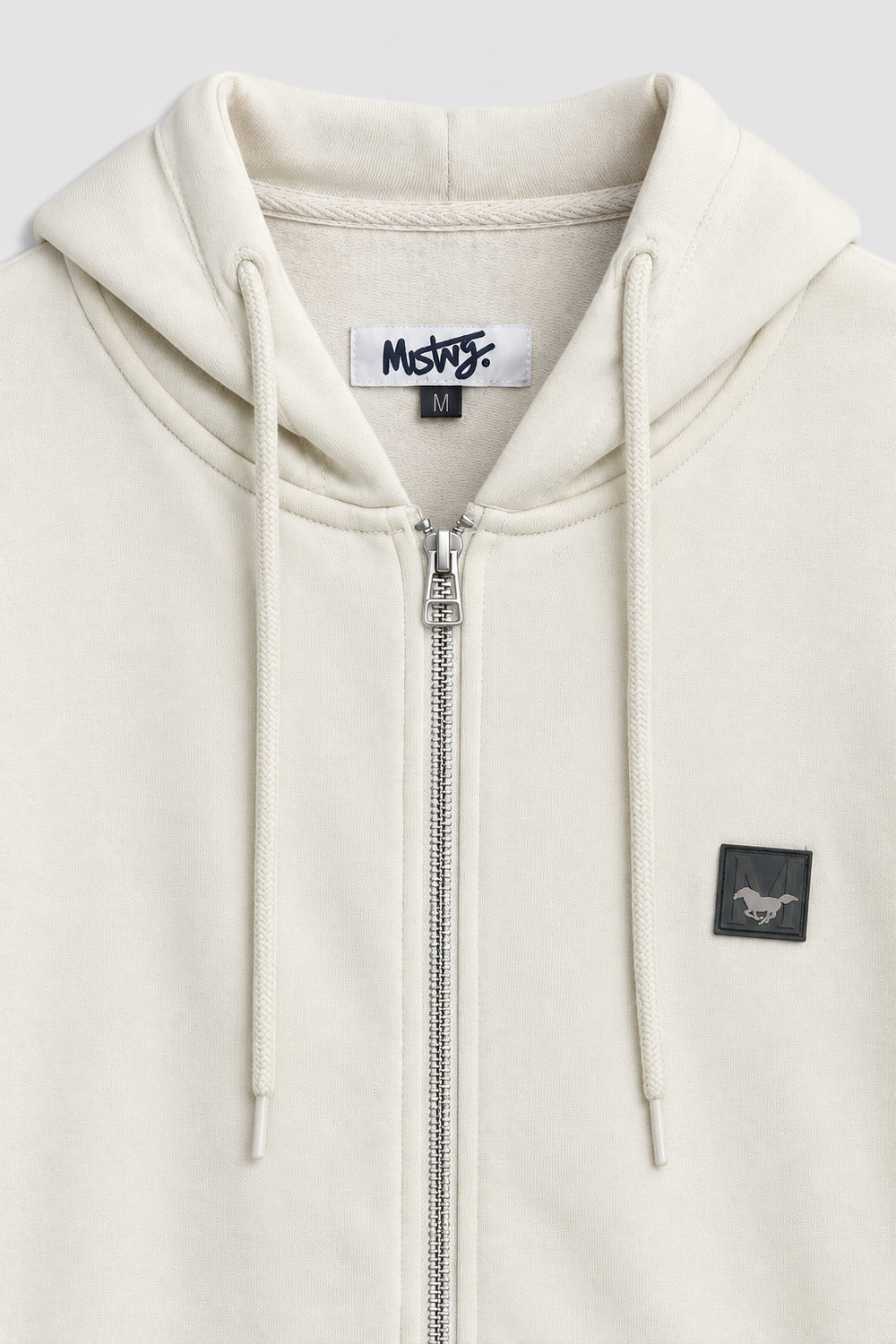 Men Branded Zipper Hoodie - Off White