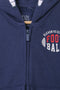 Boys Branded Fleece Zipper Hoodie  - Navy