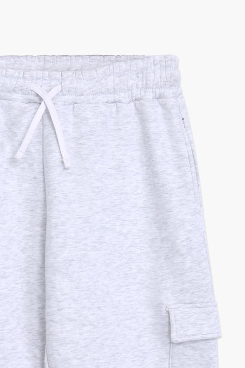 Men Branded Cargo Trouser - Heather Grey