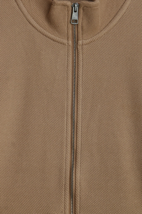 Men Branded Zipper - Brown