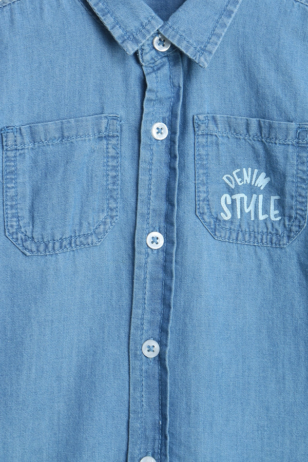 Girls Branded Shirt - L/Blue