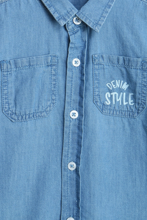 Girls Branded Shirt - L/Blue