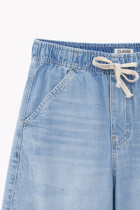 Women's Branded Wide Leg Jeans - Blue