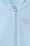 Girls Branded Fleece Hoodie Zipper -  L/Blue