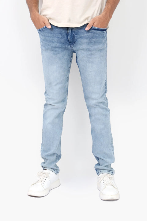 Man branded Straight Fit Denim Jeans - Blue