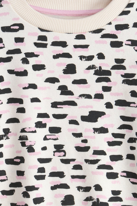 Girls Branded Graphic Sweatshirt - Off White