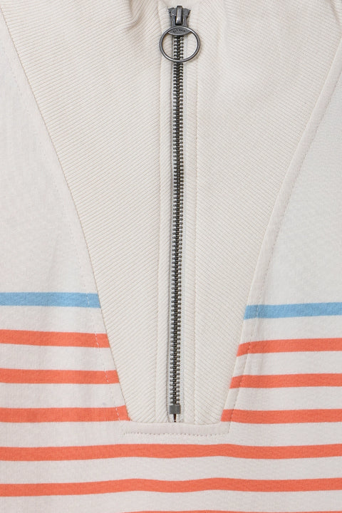 Women Branded Lining Hi-Neck  - Orange And White