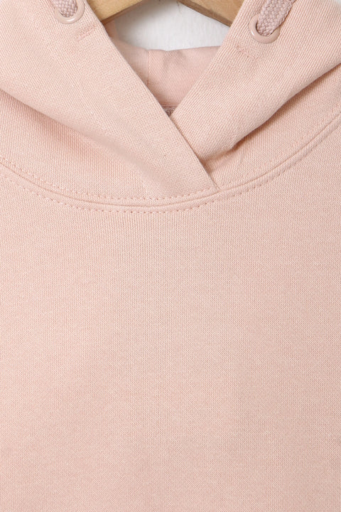 Girls Branded Hoodie Sweatshirt - Salmon