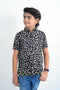 Boys Casual Printed Viscose Shirt - Black